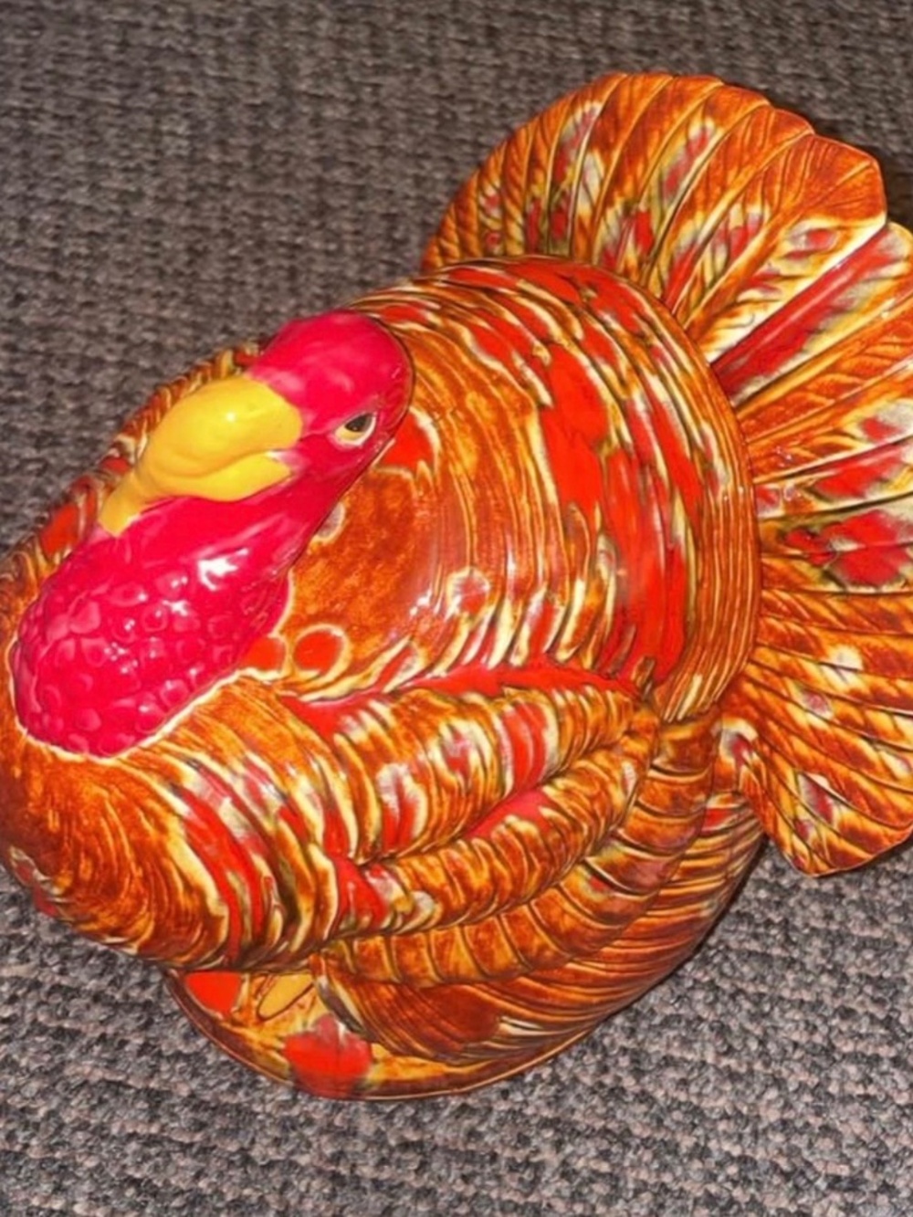 Collectible Vintage Atlantic Mold 70’s Ceramic Turkey Tureen Serving Cookie Jar